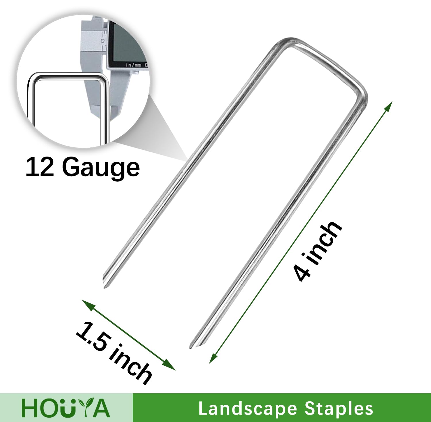 houya primer plano de punta biselada penetrando suelo, facilita instalación rápida