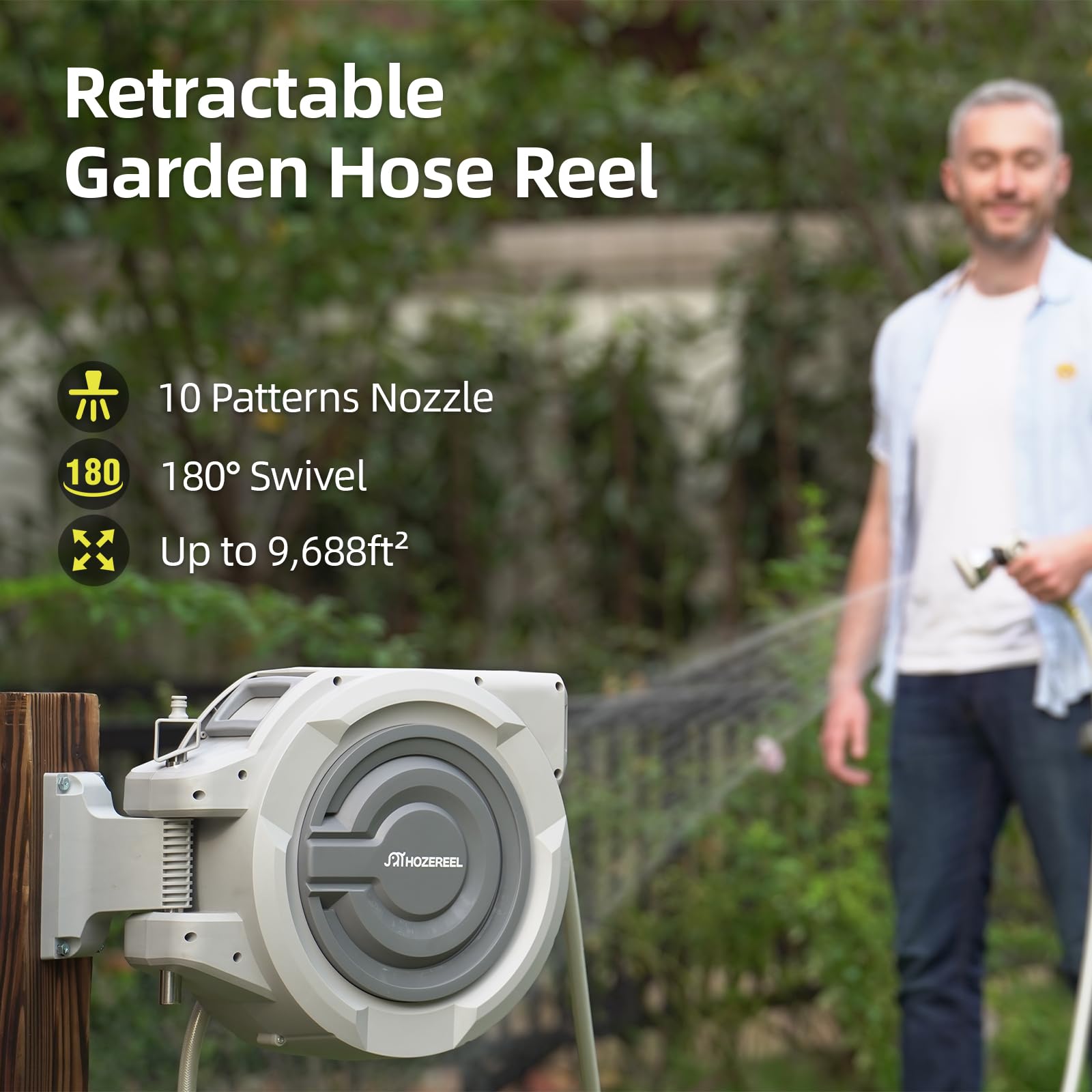 HOZEREEL boquilla 10 patrones en uso para riego y lavado