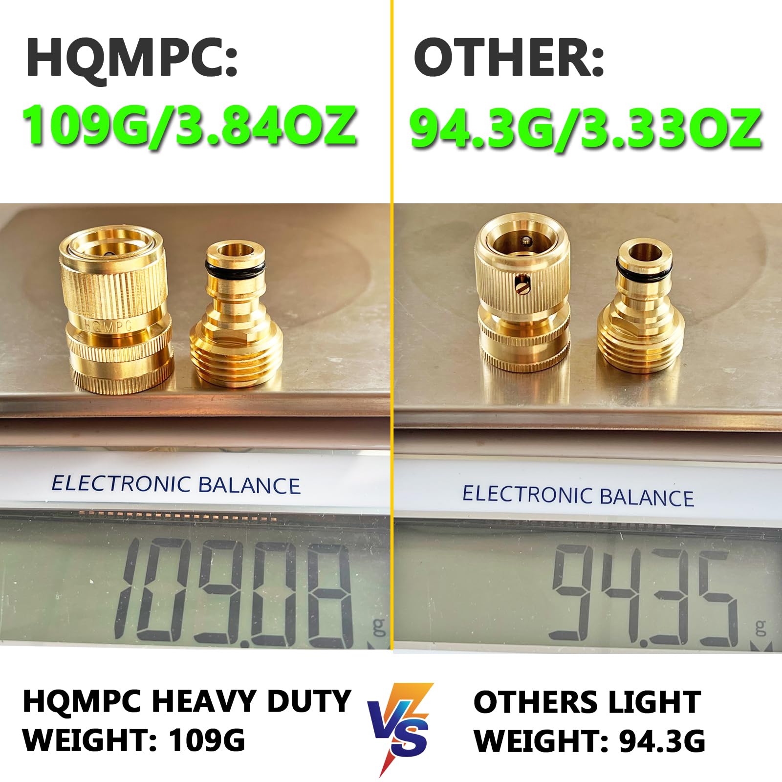 HQMPC primer plano del latón macizo mostrando resistencia y acabado anticorrosión