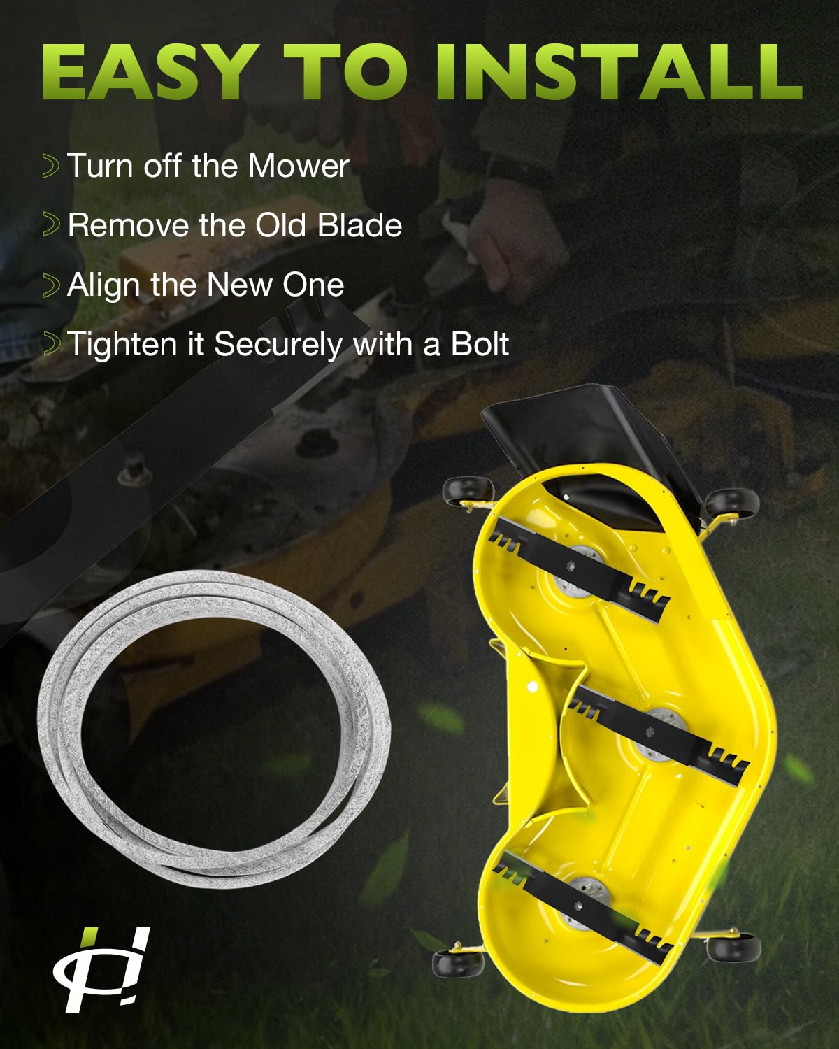 HQPASFY en uso montada en John Deere, mejora rendimiento de corte