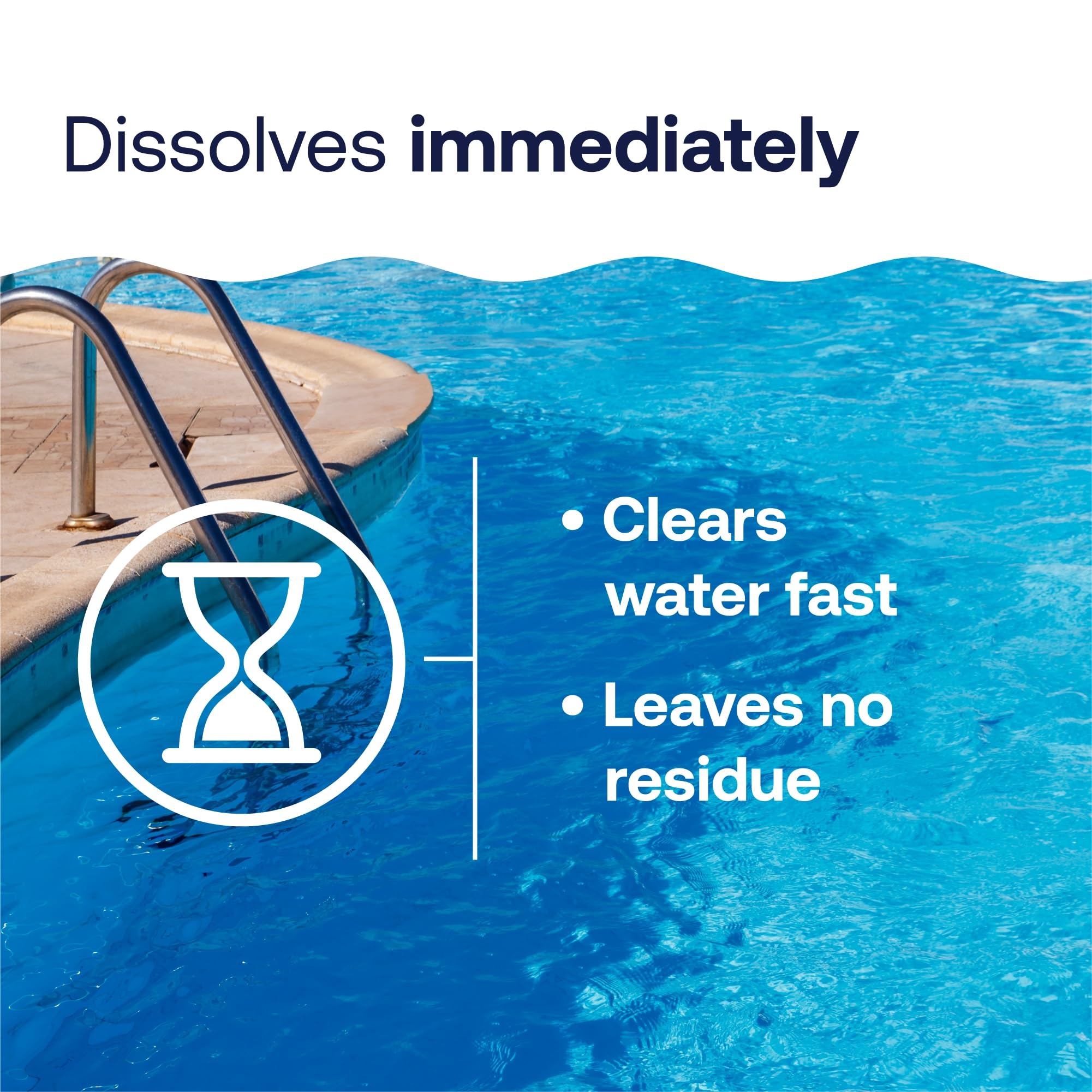 HTH sobre disolviéndose en agua para limpieza rápida de la piscina
