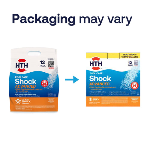 HTH paquete junto a una cinta métrica mostrando tamaño del pack