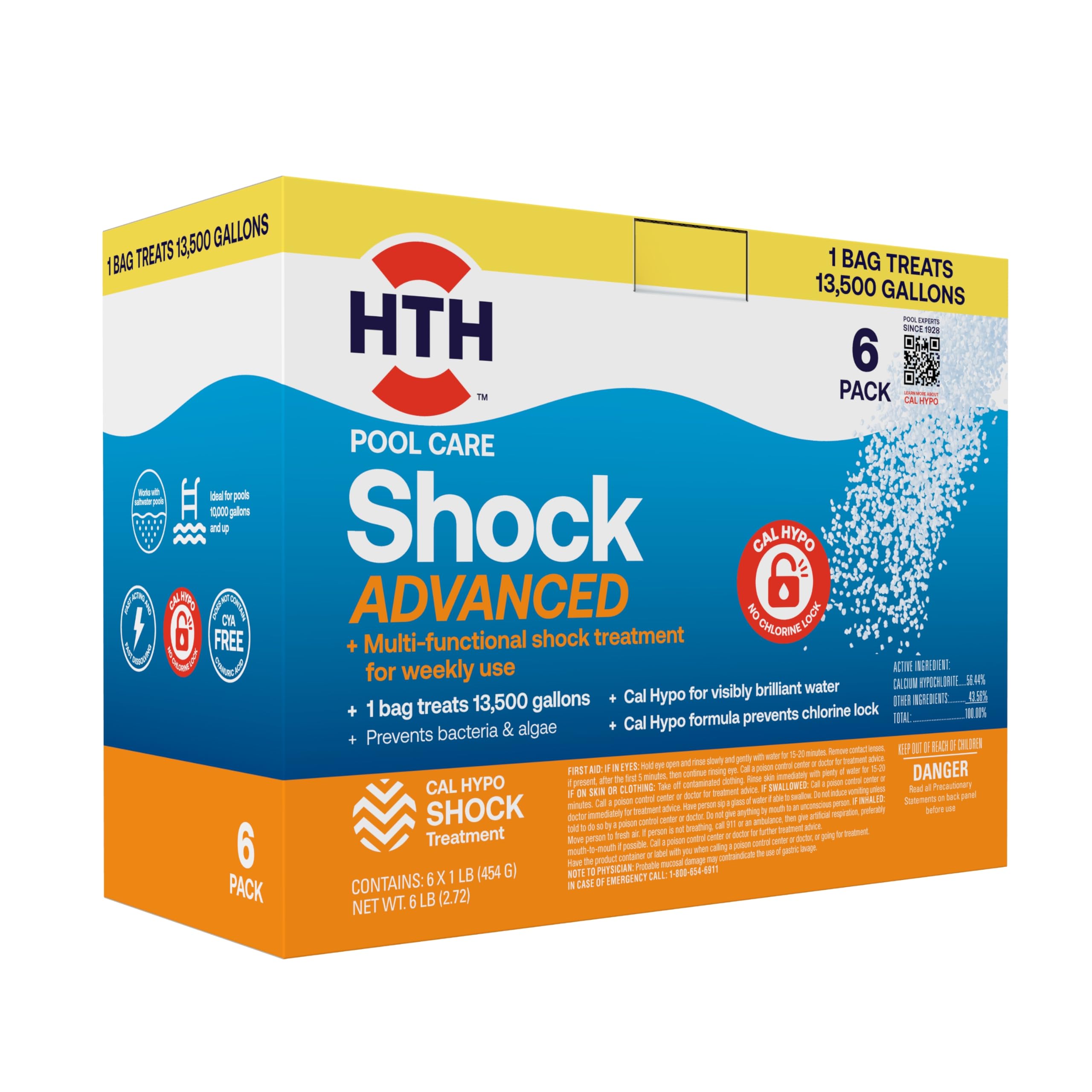 HTH vista frontal del pack de 6 con etiquetado claro y beneficios