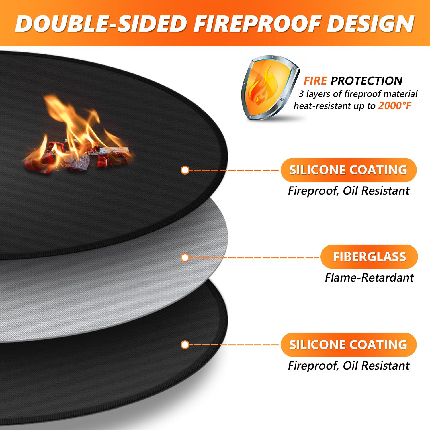 Huchiz alfombra bajo Solo Stove Bonfire reduce riesgo y manchas