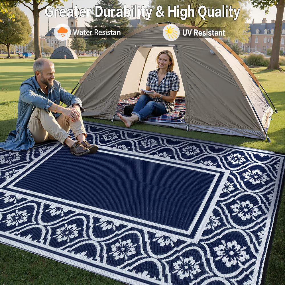 HUGEAR alfombra en patio junto a muebles protege suelo y embellece