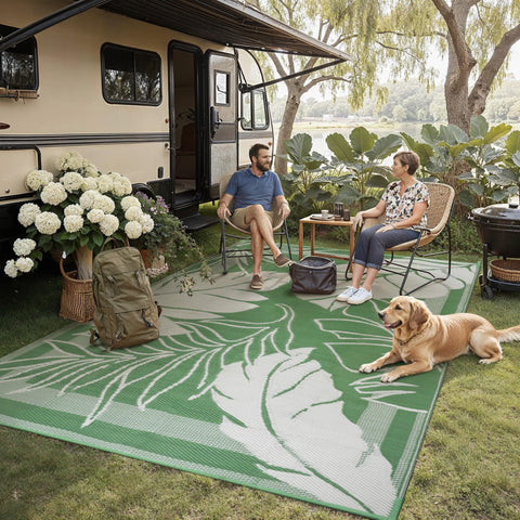 HUGEAR alfombra en patio con muebles aporta comodidad y decoración duradera