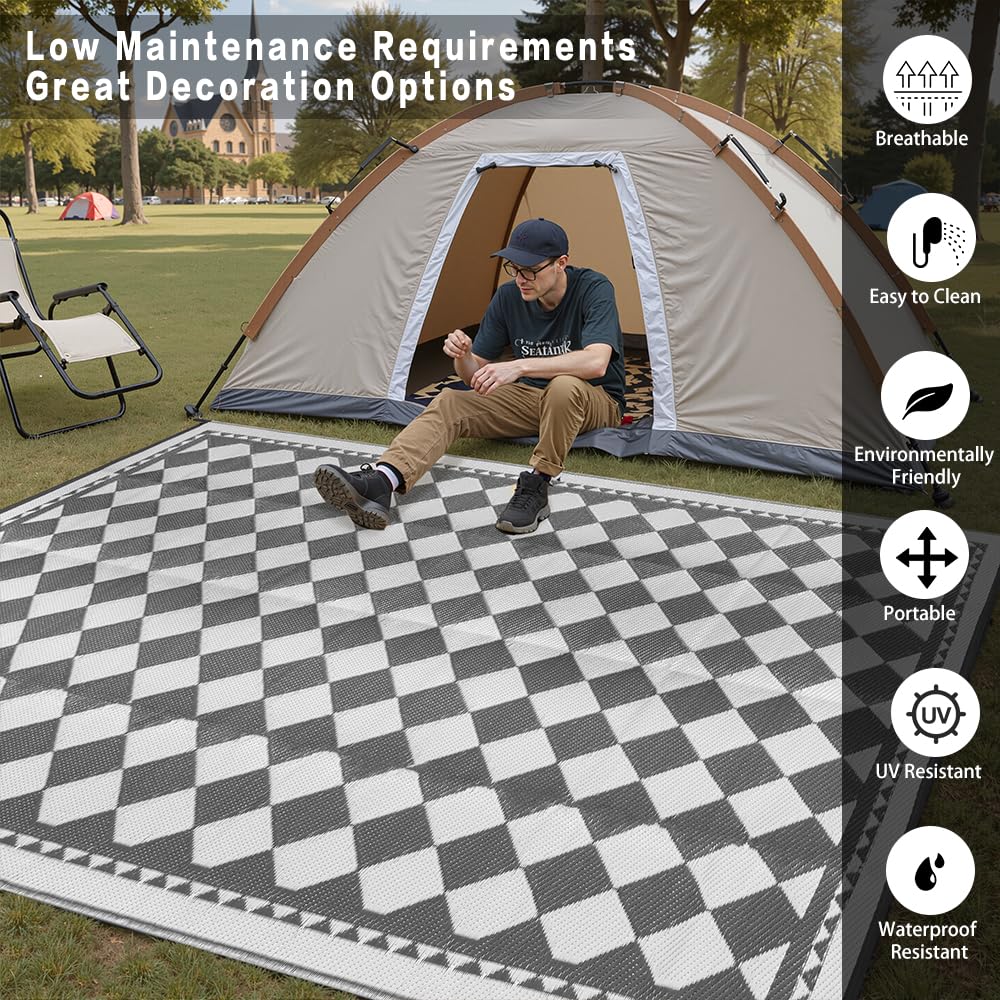 HUGEAR alfombra reversible mostrando el lado alterno y versatilidad decorativa