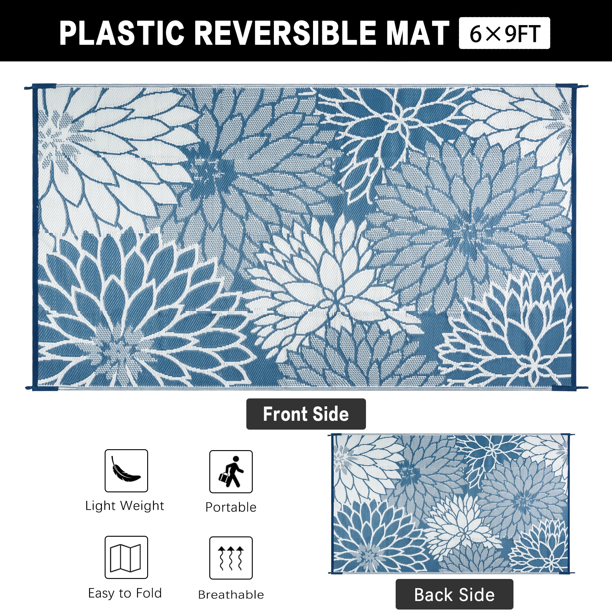HUGEAR textura de paja plástica resistente, fácil limpieza