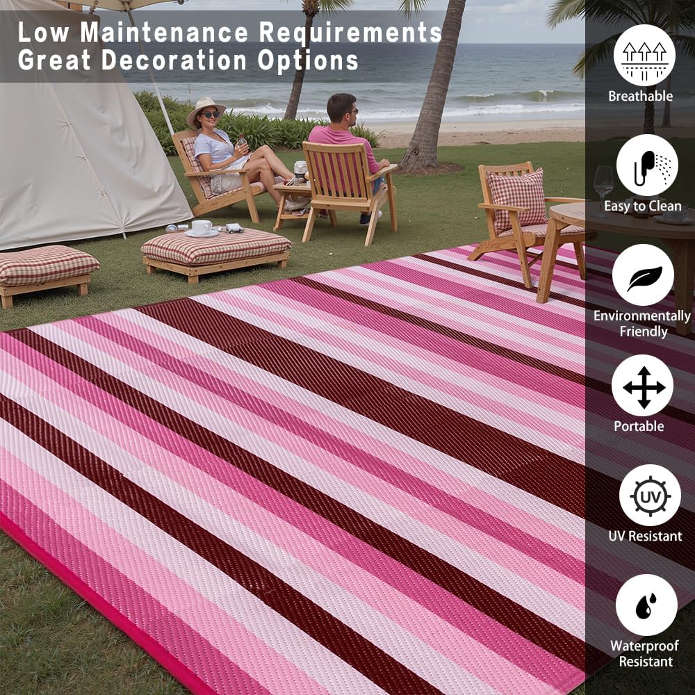 HUGEAR alfombra puesta en patio mostrando protección de suelos y estética exterior