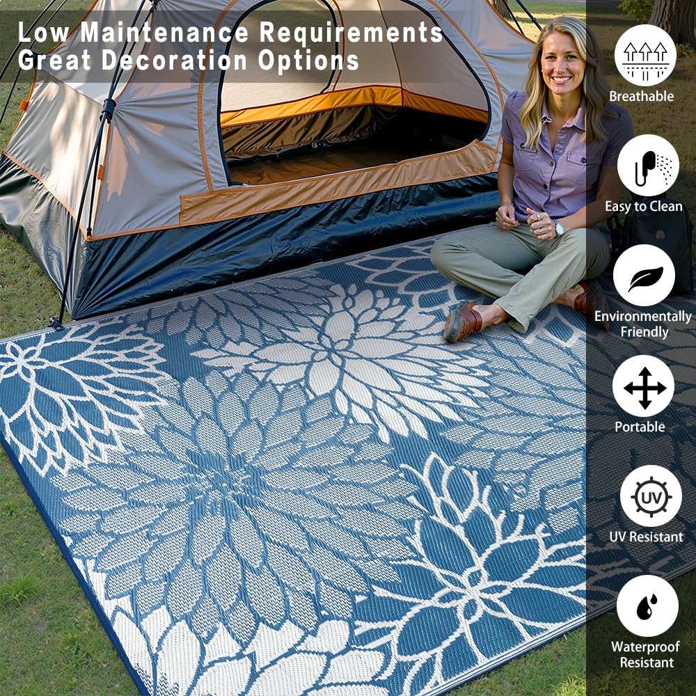 HUGEAR alfombra en uso en patio con muebles mejora el espacio exterior