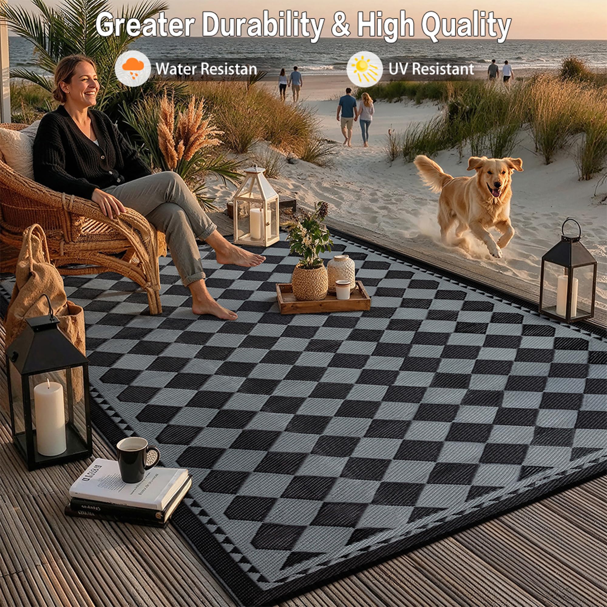 HUGEAR alfombra plegada en bolsa de transporte, fácil de llevar