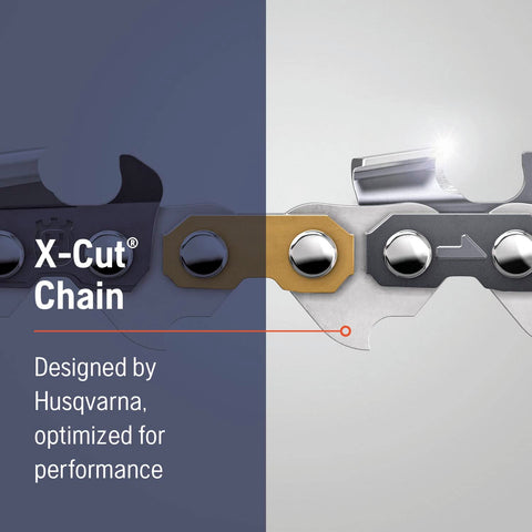 Husqvarna X-Cut detalle de dientes semi-chisel que facilita afilado rápido