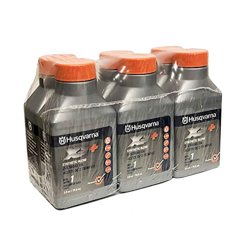 Husqvarna botella frontal paquete 6 muestra conservación y dosificación precisa