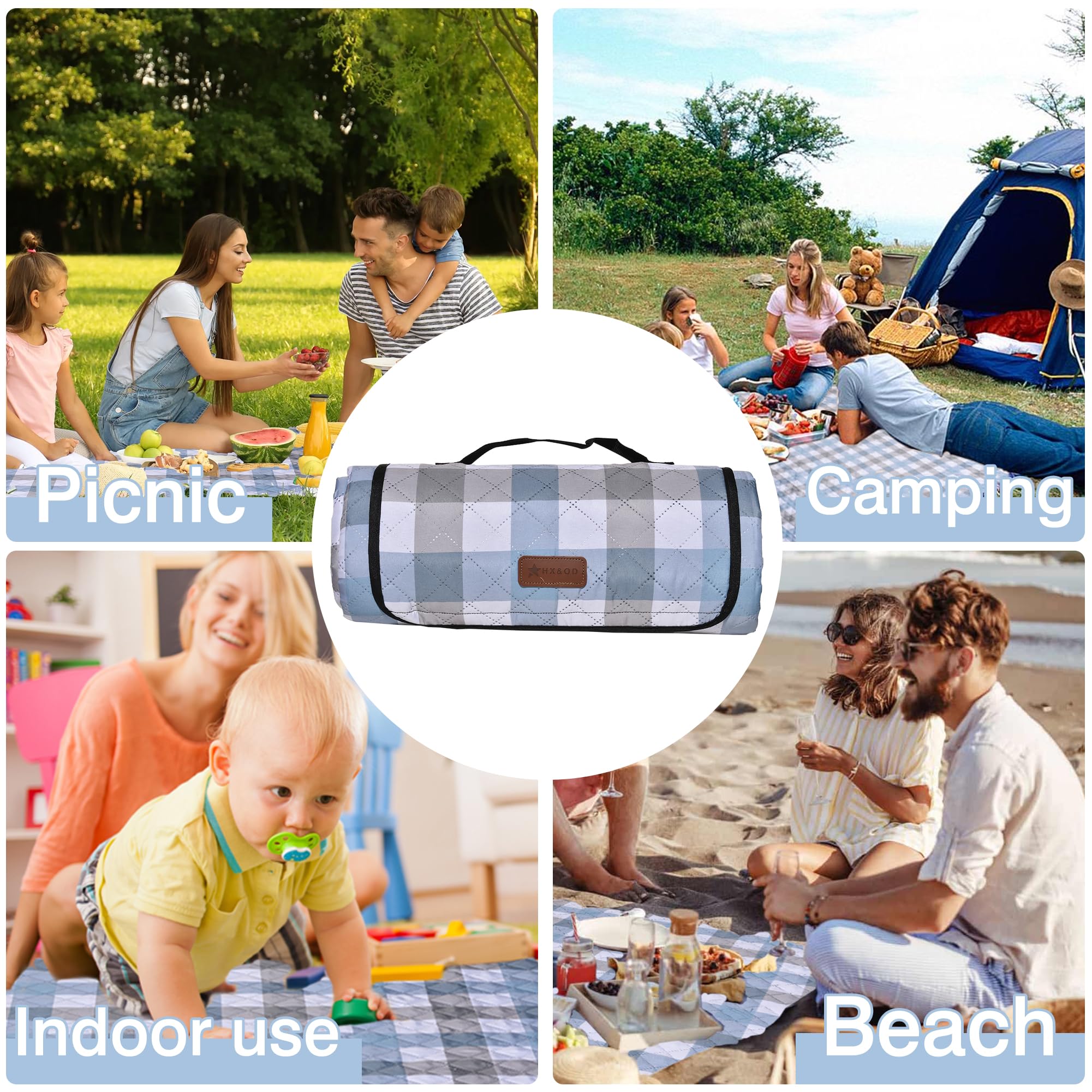 HX&OD manta colocada en parque ideal para picnic y eventos al aire libre