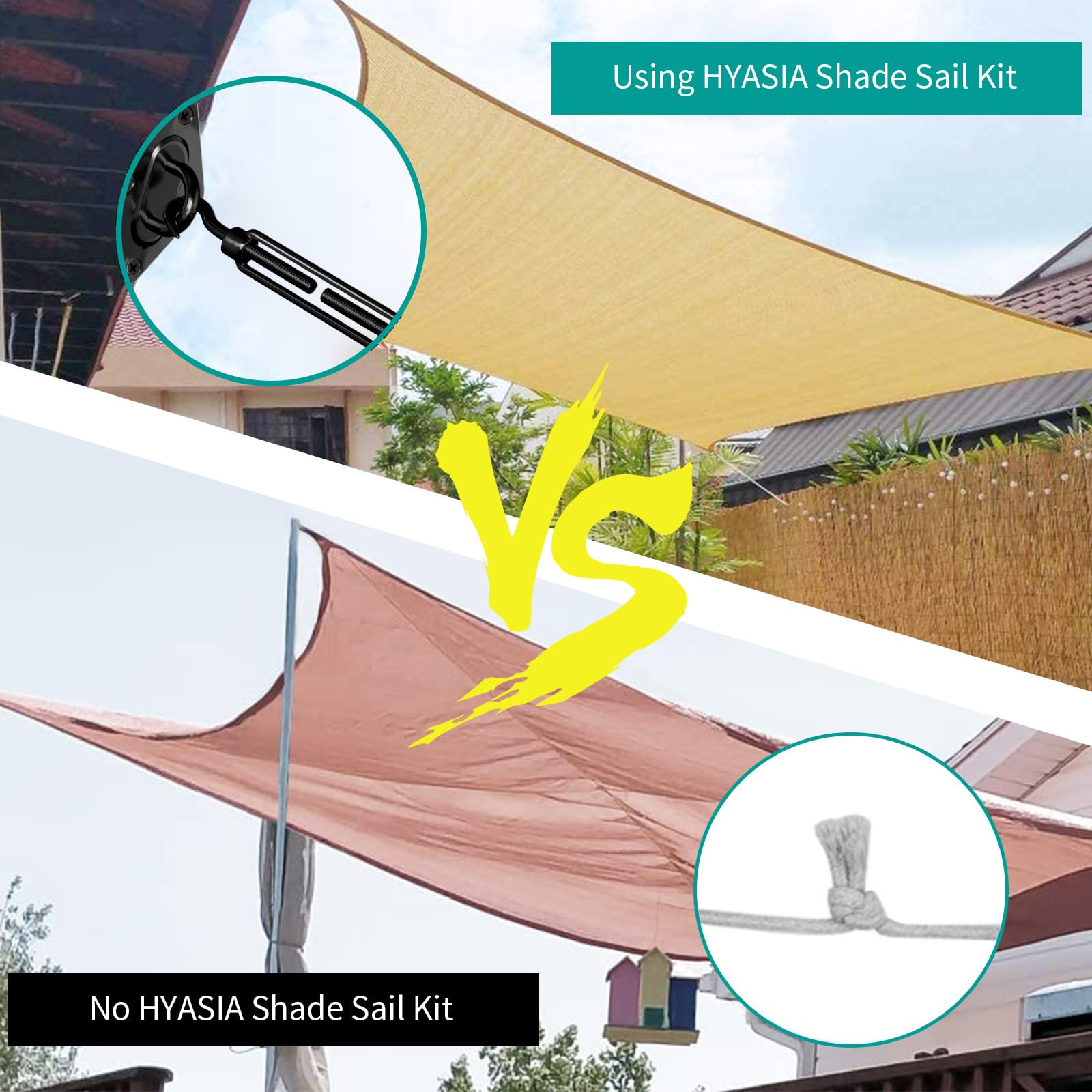 HYASIA comparación de tamaño del kit junto a mano para escala y elección