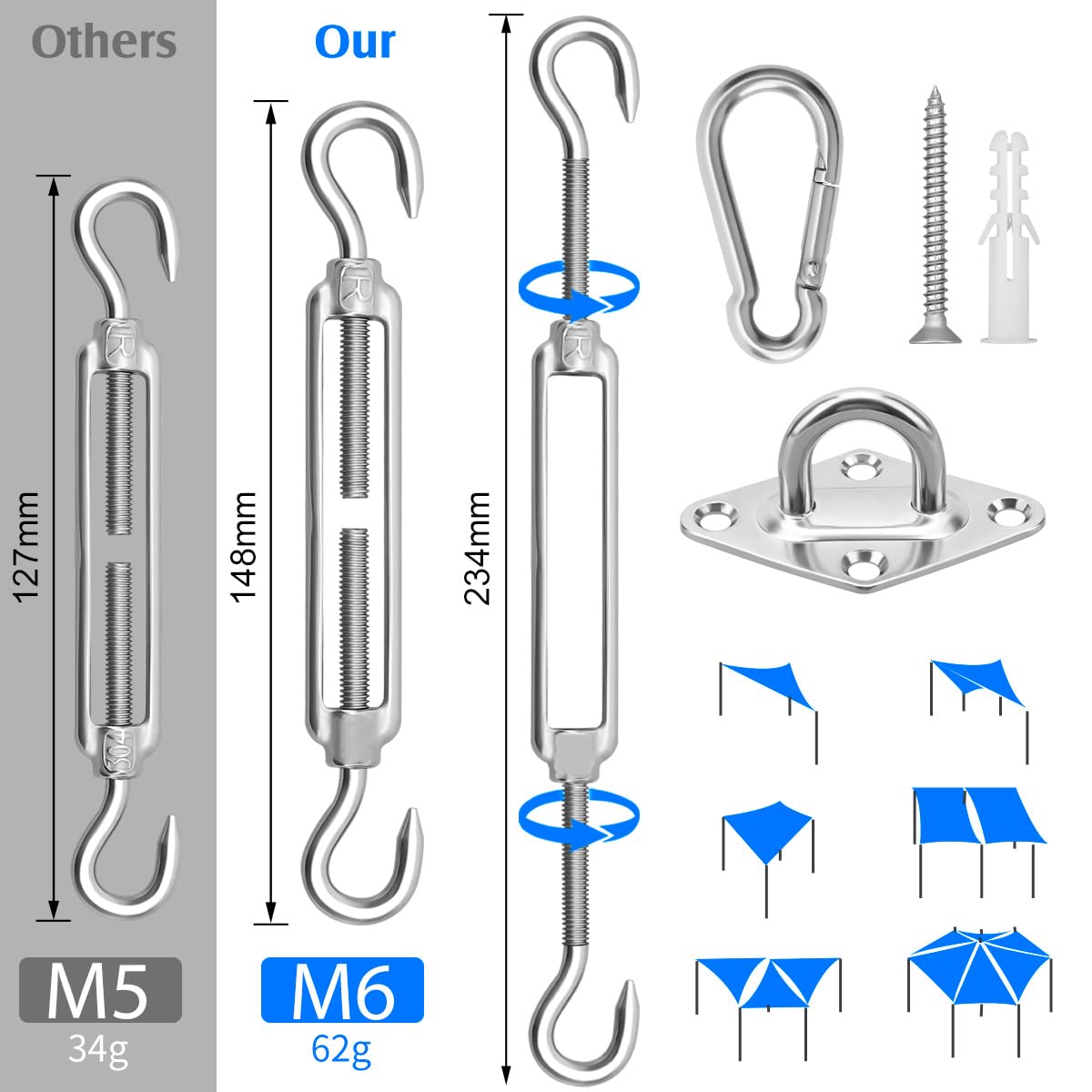 HYASIA primer plano del tensor ajustable con ajuste fino y resistencia