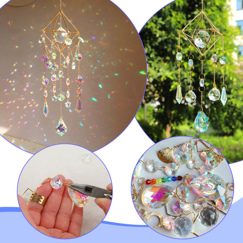 HYBEADS suncatcher colgado en ventana proyectando pequeños arcoíris