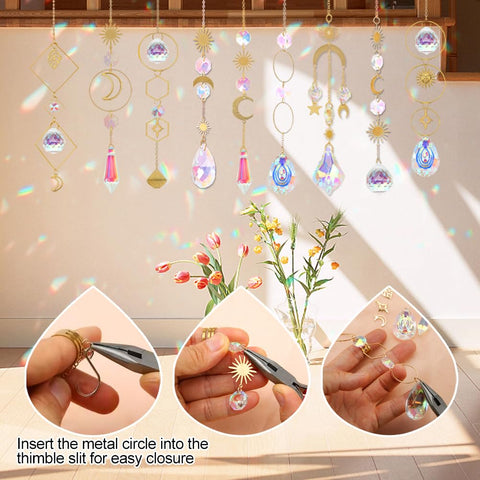 HYBEADS facetas del cristal en primer plano para máxima refracción