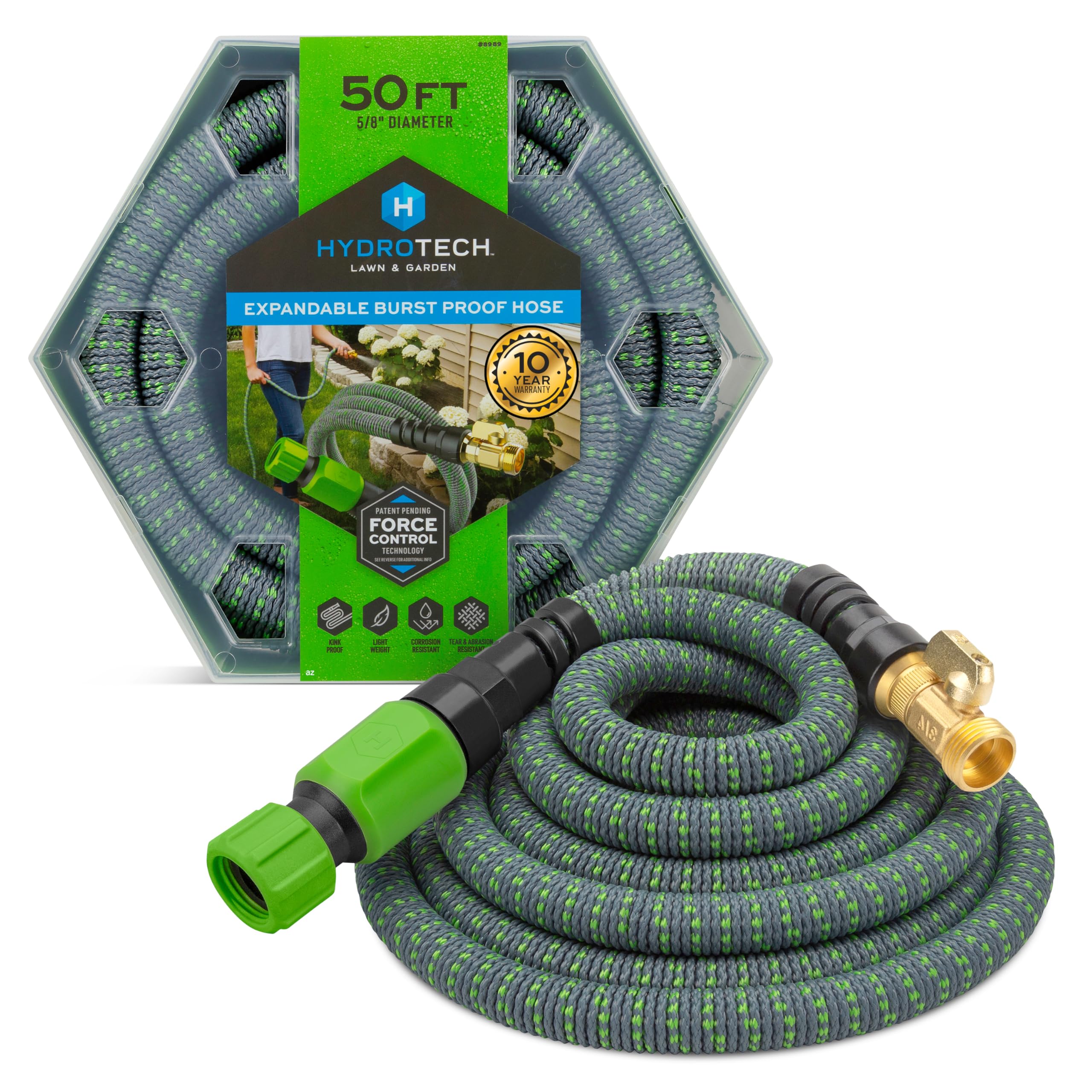 HydroTech vista frontal del empaque mostrando longitud y beneficios