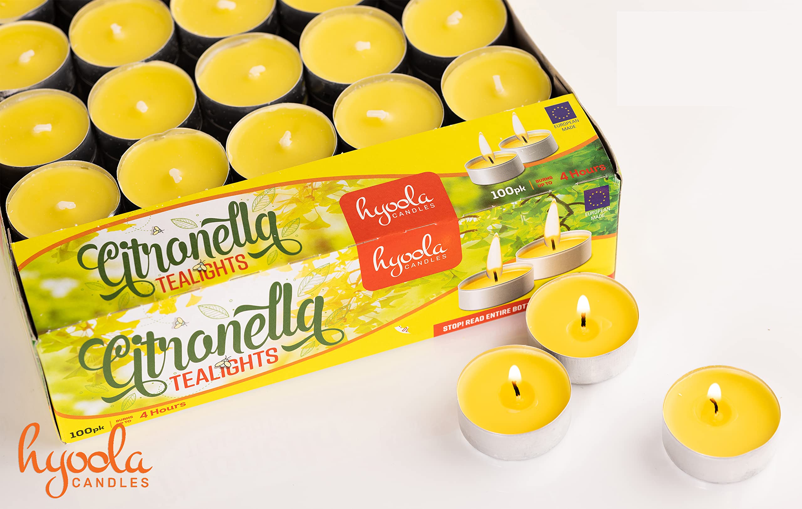 Hyoola primer plano de la textura de la cera con citronela natural resaltando aroma auténtico