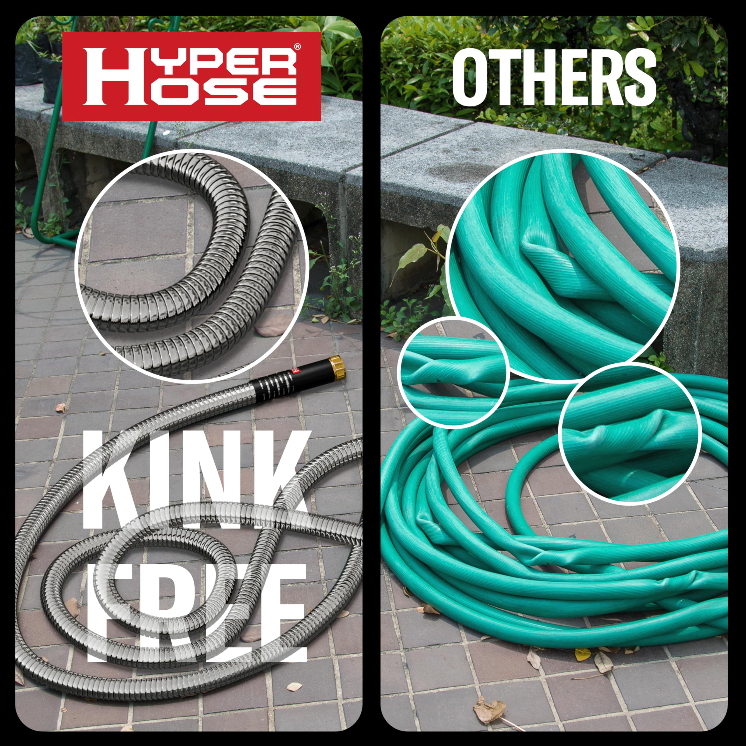 HYPER HOSE comparación de escala que muestra longitud 50 ft