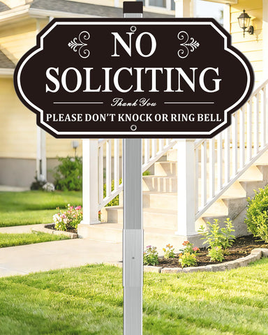 i-CowFun placa frontal metálica 'No Solicitar' visible desde la calle
