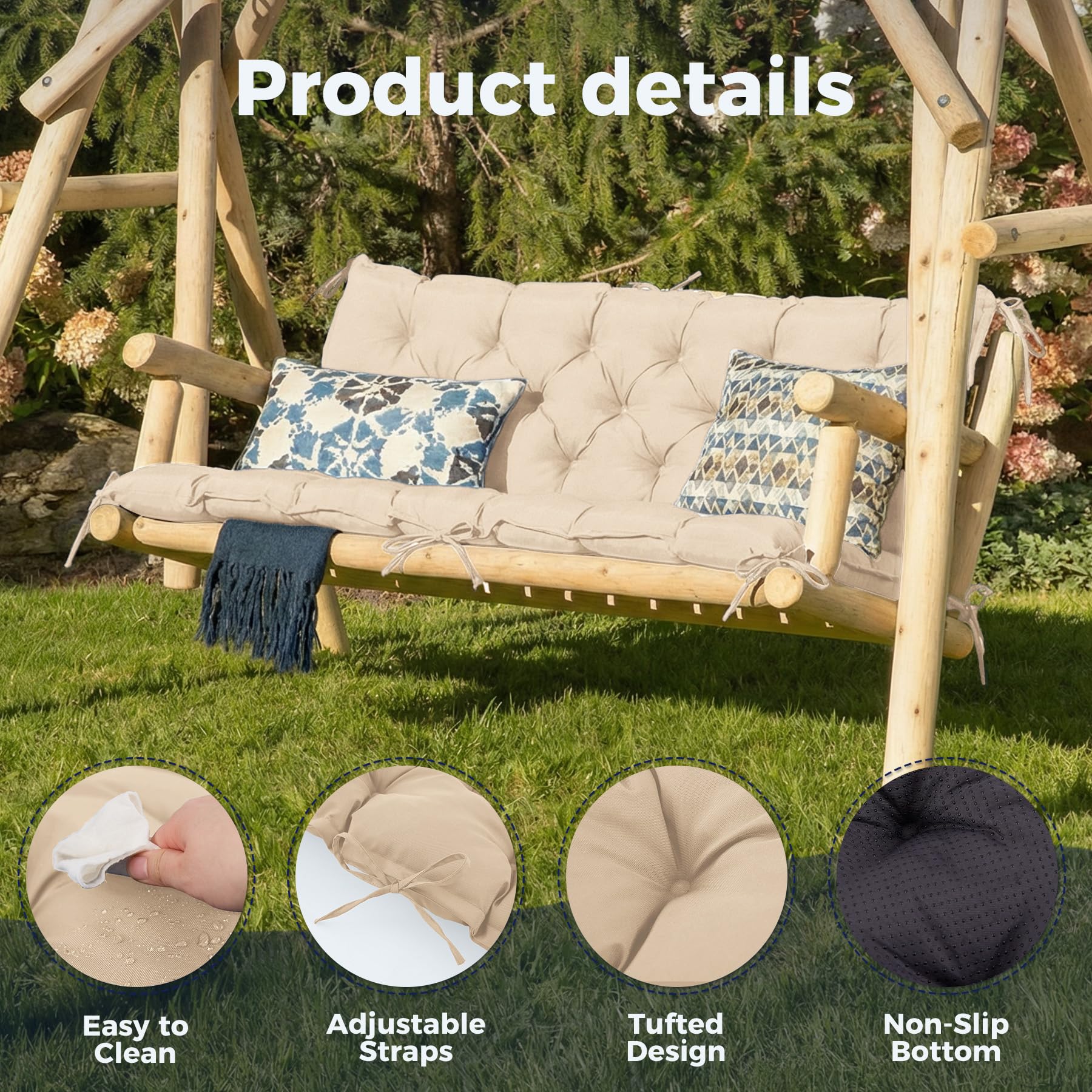 IASEAHK cojín junto a una regla para comparar las 47×40×4 pulgadas