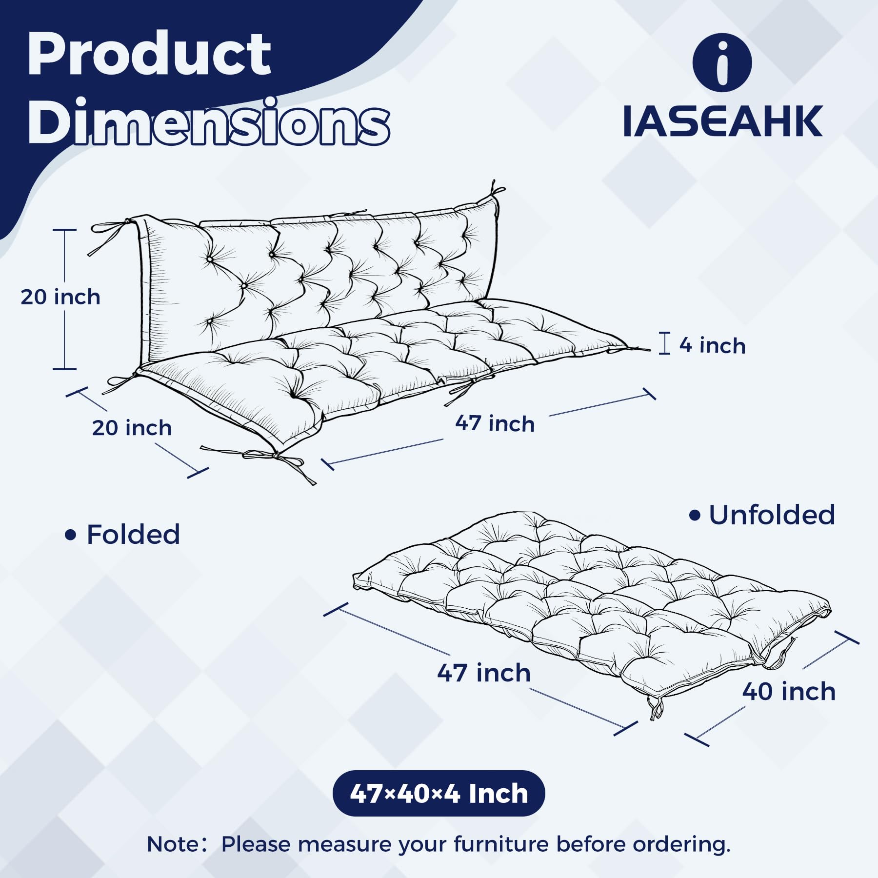 IASEAHK detalle de textura impermeable y fácil limpieza del tejido