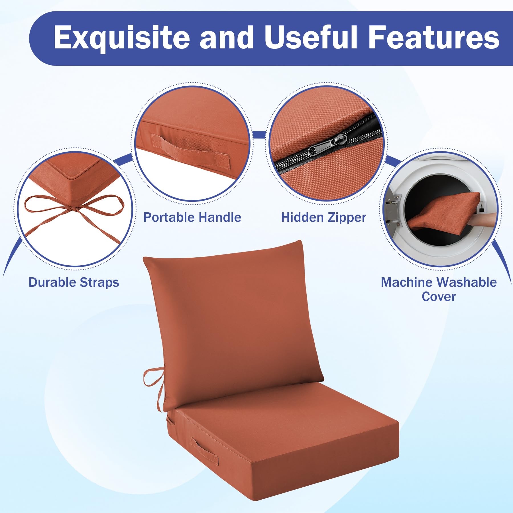 IASEAHK cojines colocados en silla de patio, confort inmediato
