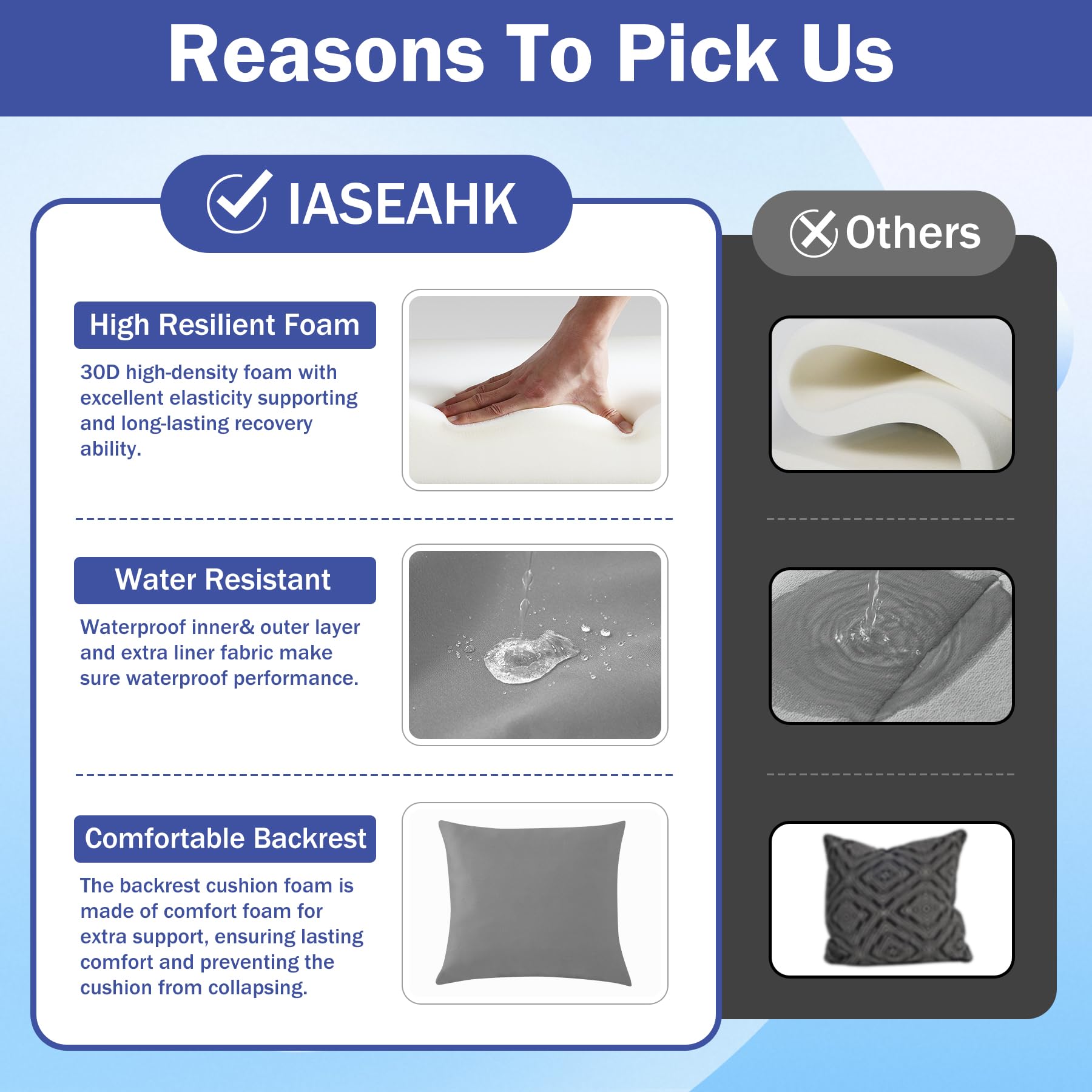 IASEAHK set de cojines en sofá de patio realzando el espacio exterior