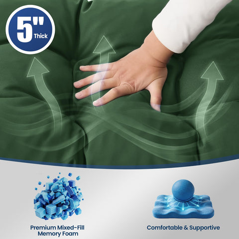IASEAHK cojín junto a regla, muestra las medidas 48x18x5 pulgadas para ajuste