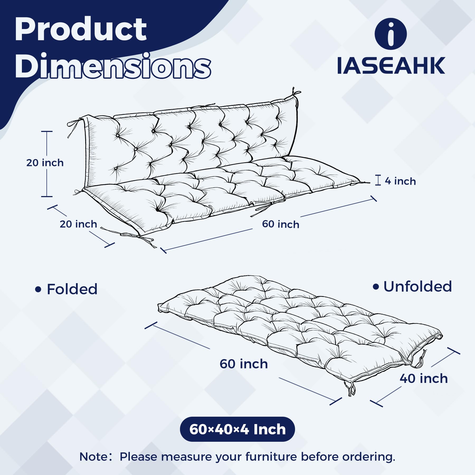 IASEAHK capitoné y relleno que mantienen la forma y soporte durante uso