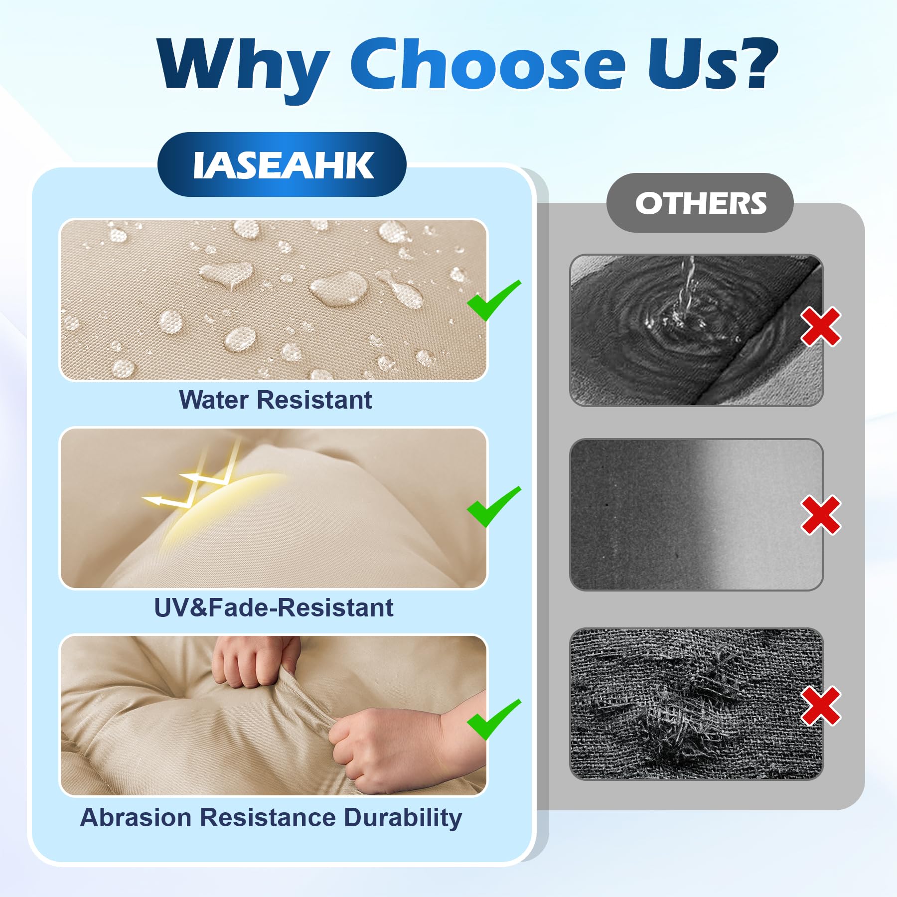 IASEAHK detalle de costura 3D que mantiene uniforme el relleno