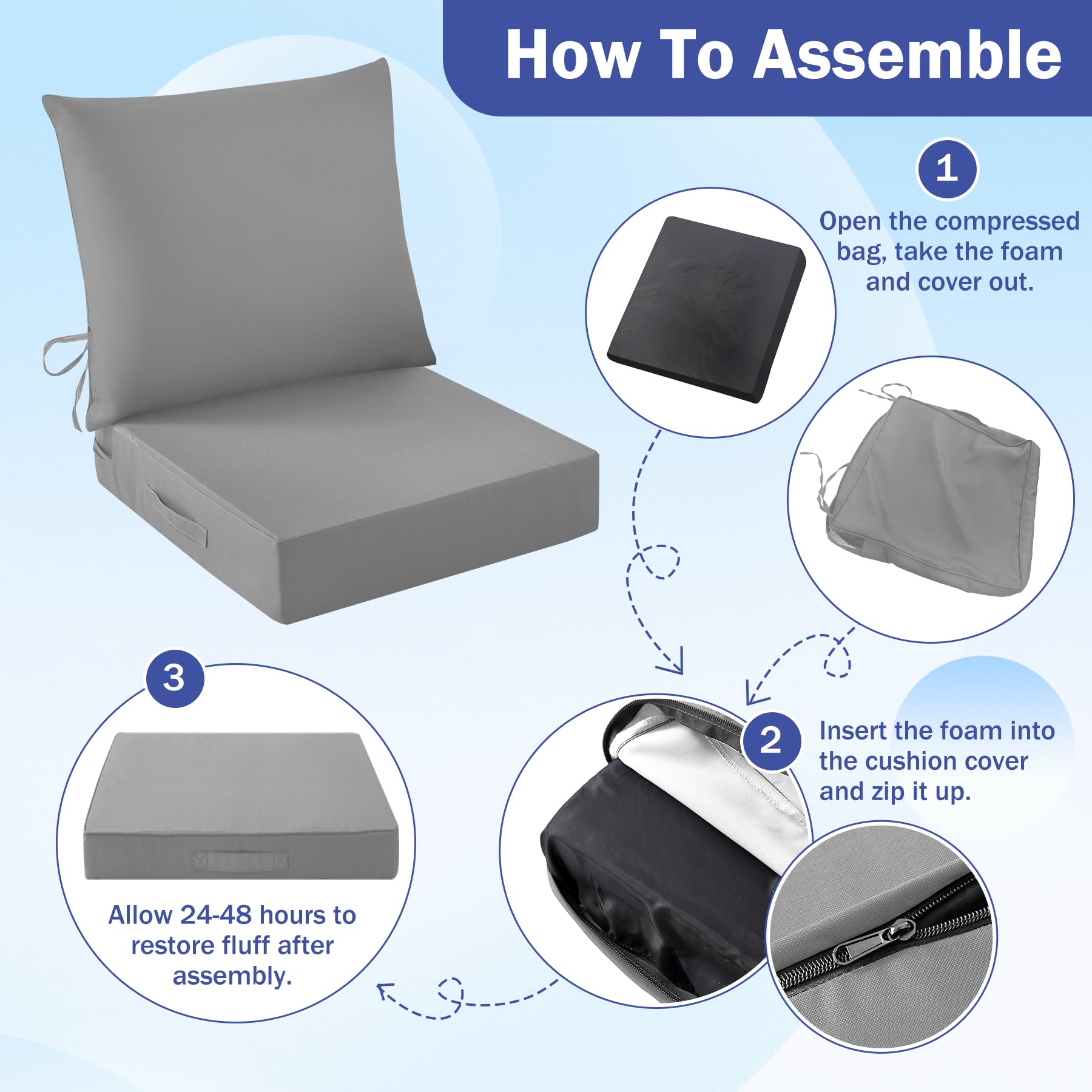 IASEAHK funda con cremallera oculta lista para lavado y mantenimiento