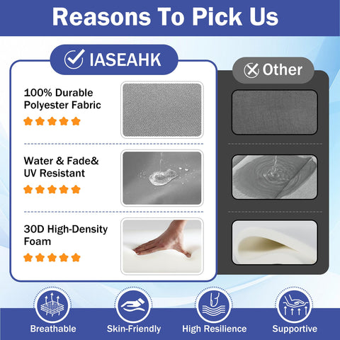 IASEAHK pack de 4 cojines demostrando tamaño real y escala