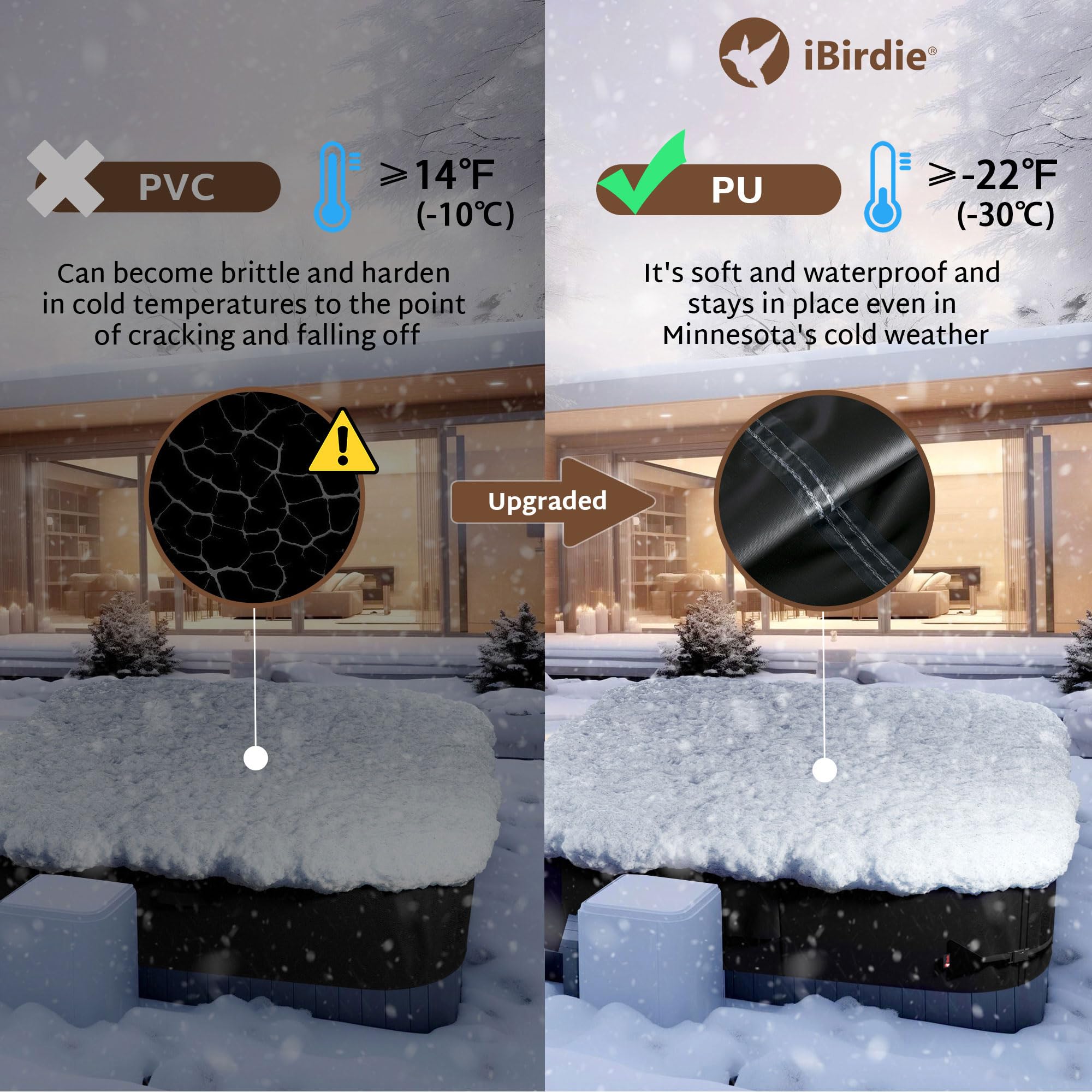 iBirdie cremallera impermeable en esquina para cierre seguro contra viento