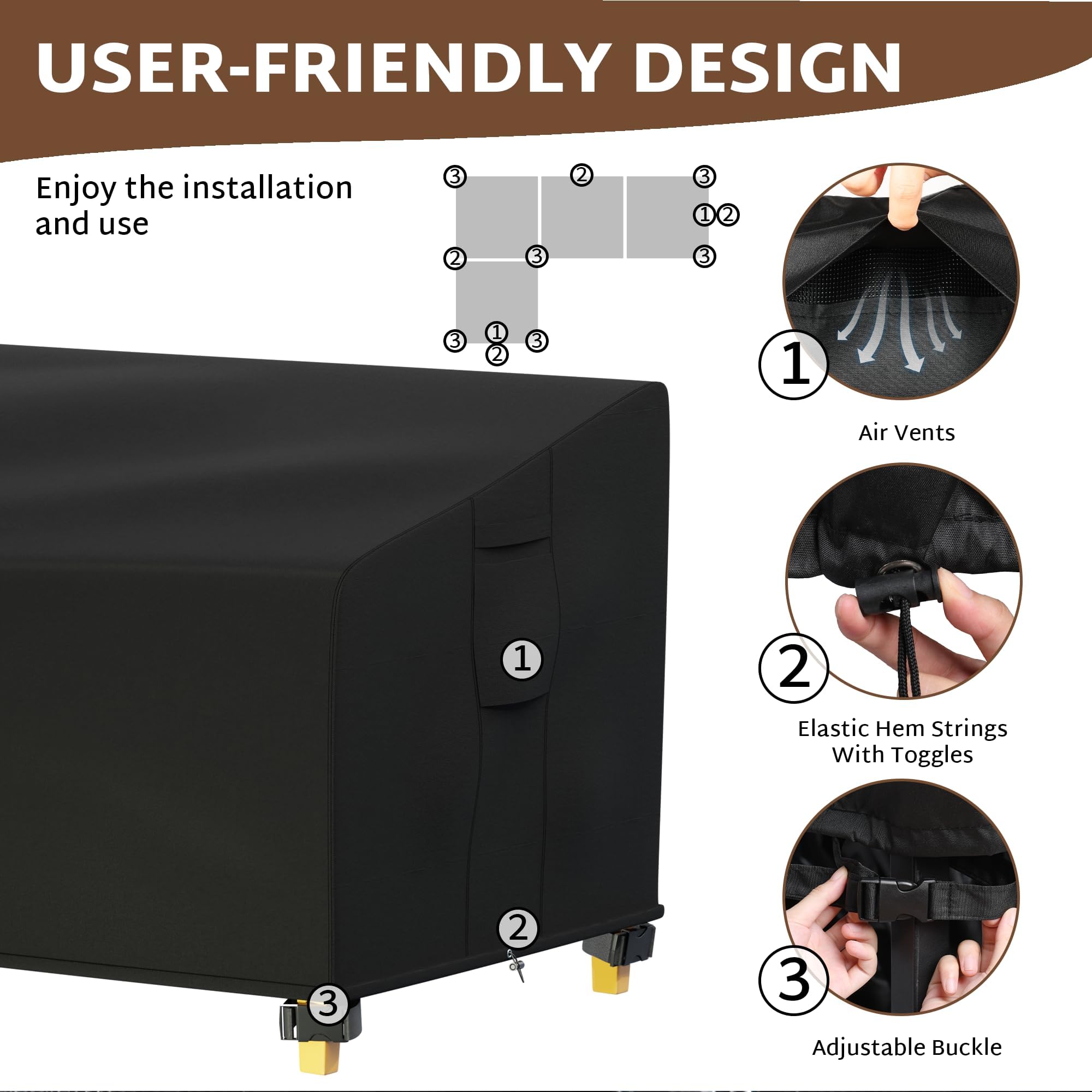 iBirdie costuras selladas en primer plano, impermeabilidad reforzada