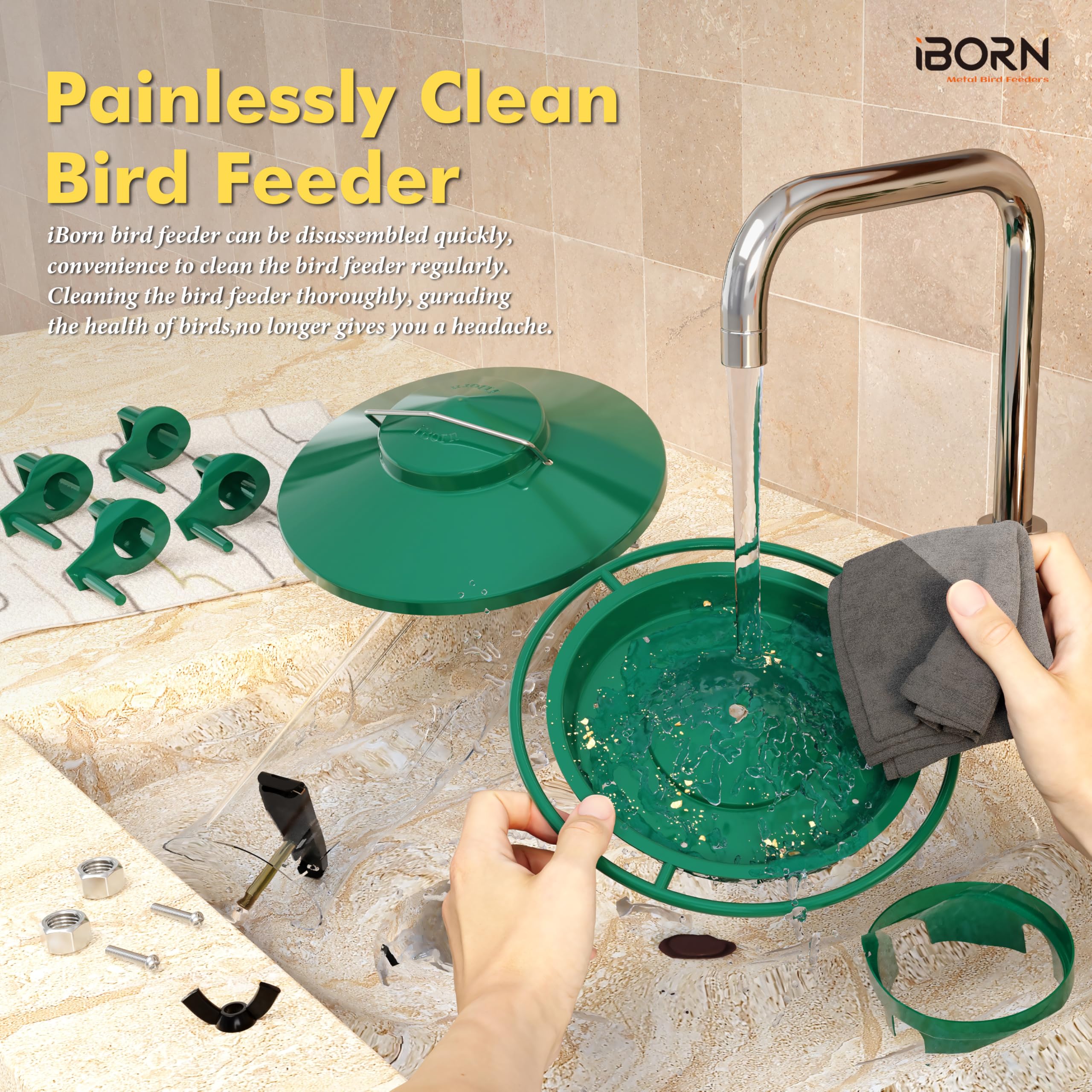 iBorn comedero en manos para comparar tamaño y capacidad 1.5 lb