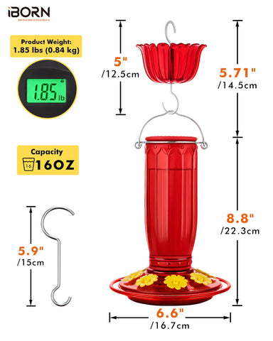 iBorn detalle de flor de silicona que protege el pico del colibrí