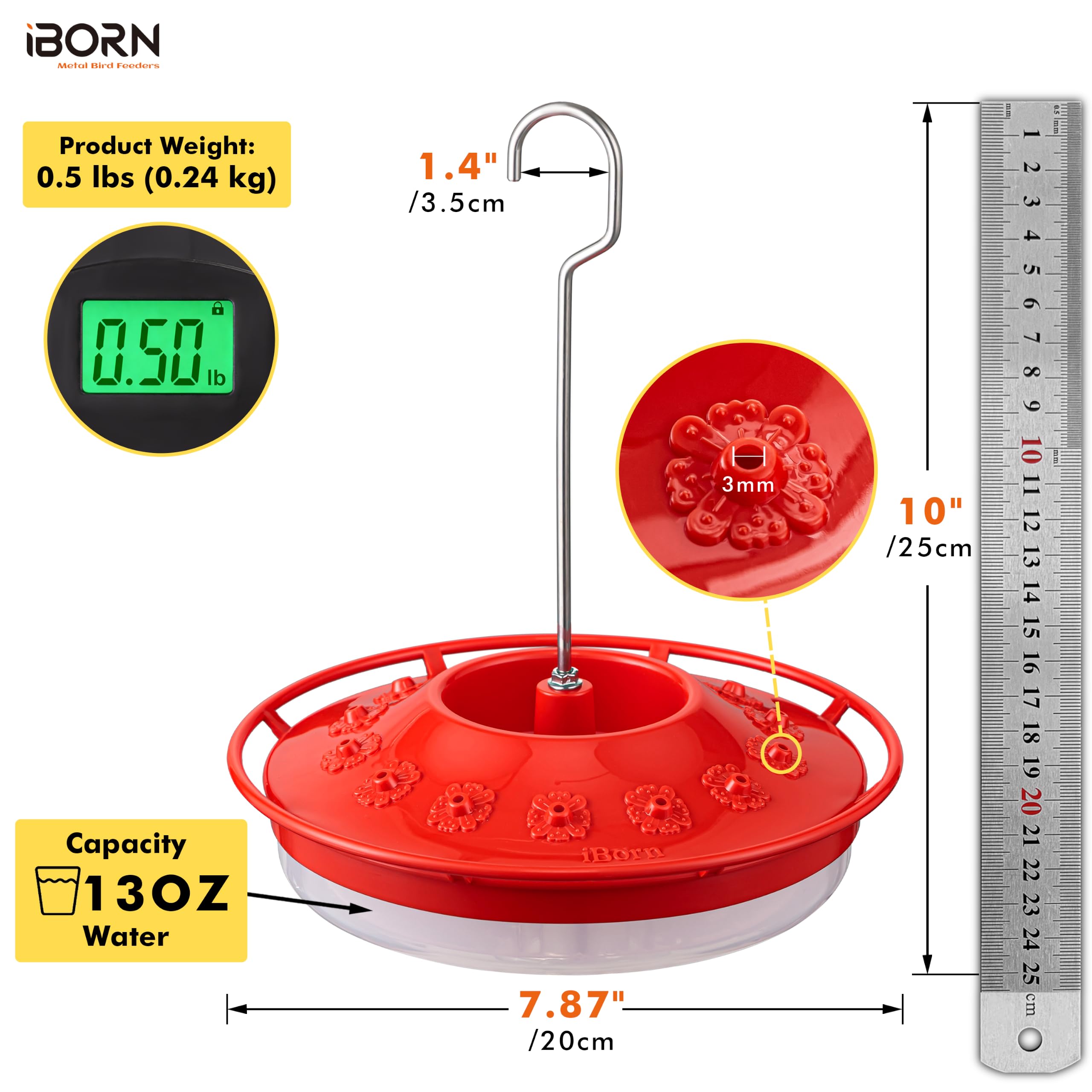 iborn primer plano de puertos flor rojos que atraen colibríes y bloquean abejas