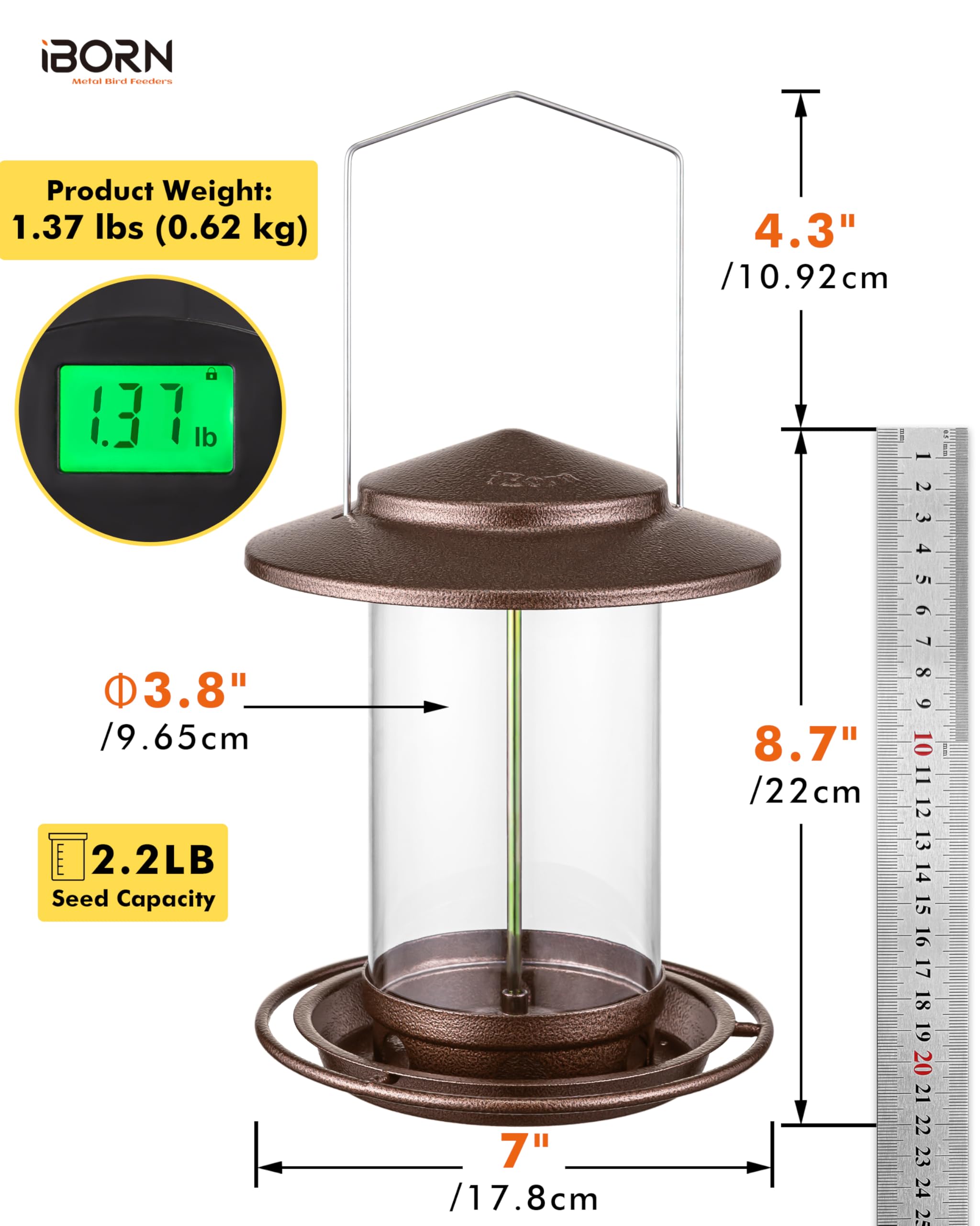 Techo extragrande del iBorn protegiendo semillas de la lluvia