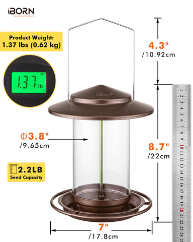 Techo extragrande del iBorn protegiendo semillas de la lluvia