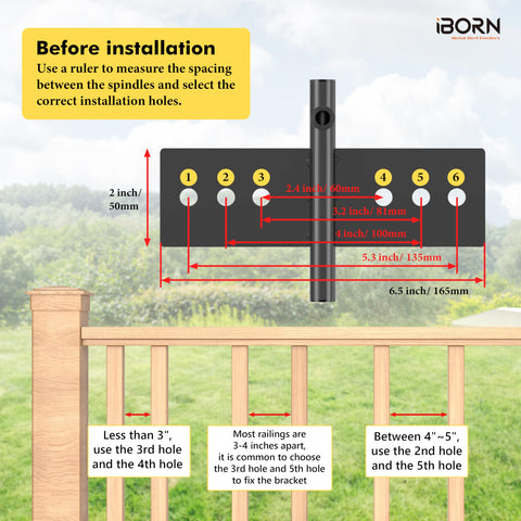 iBorn escala comparativa junto a mano para tamaño y ajuste claro