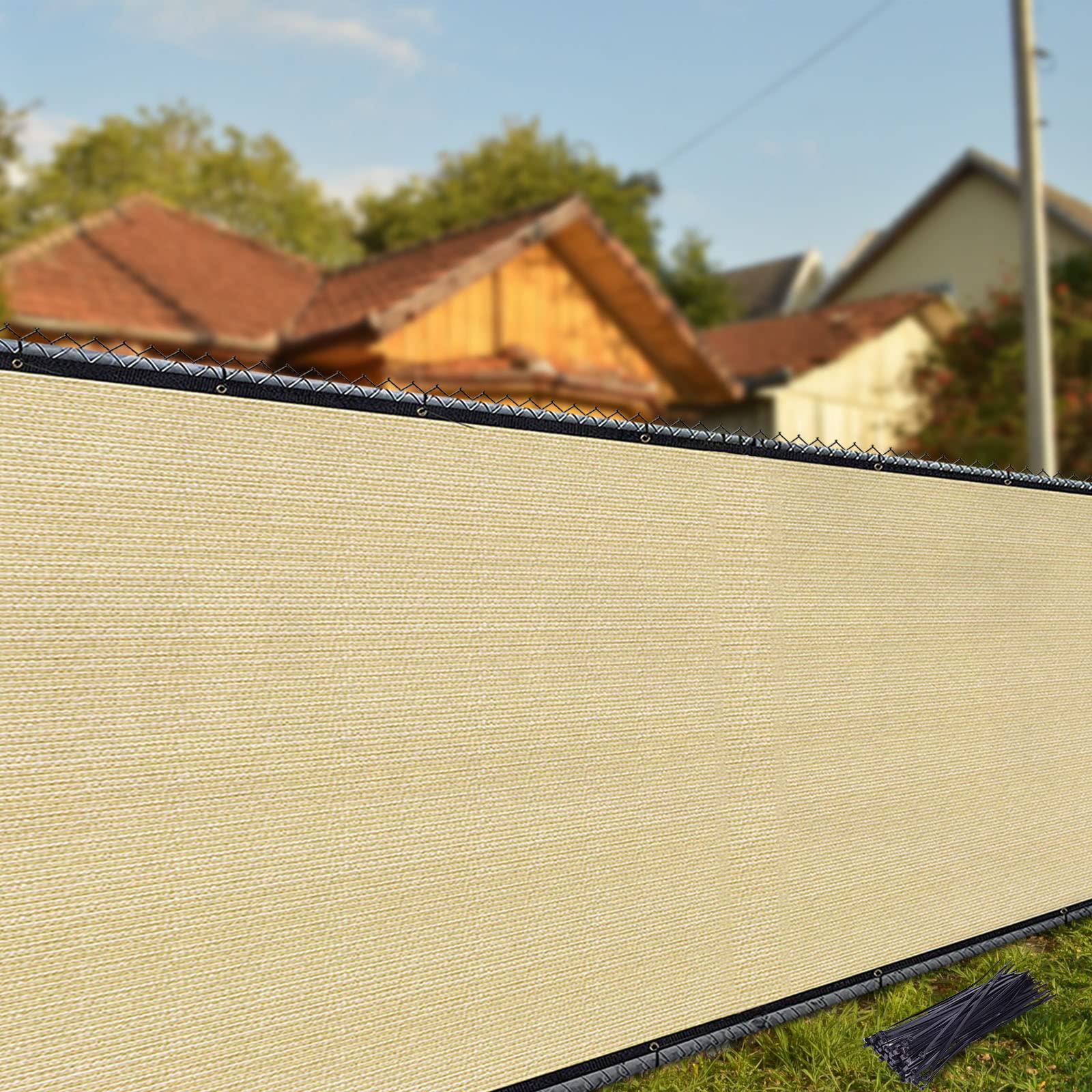 i COVER escala junto a poste para apreciar medidas 4x50ft