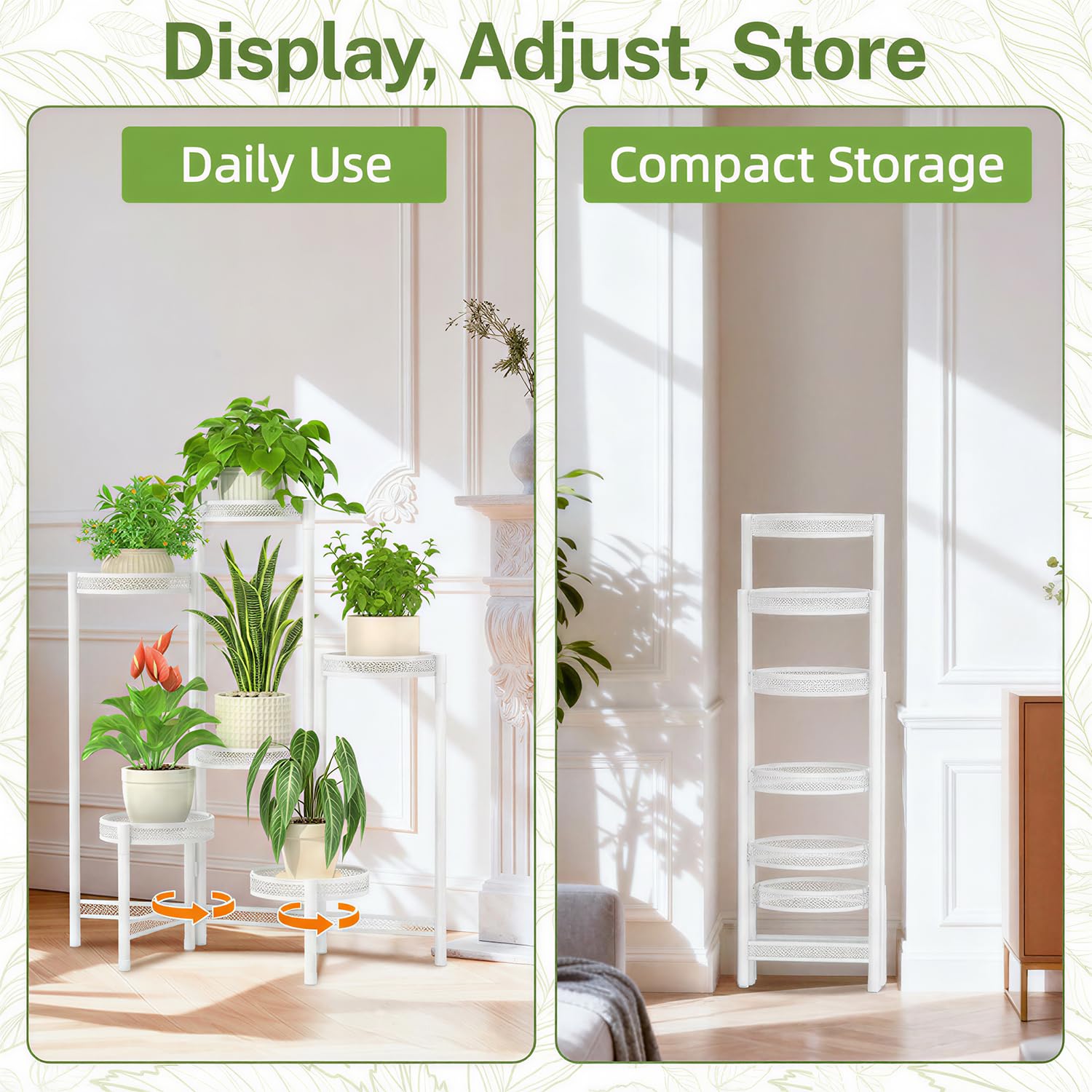 iDavosic.ly estantería con colección de plantas, presentación decorativa