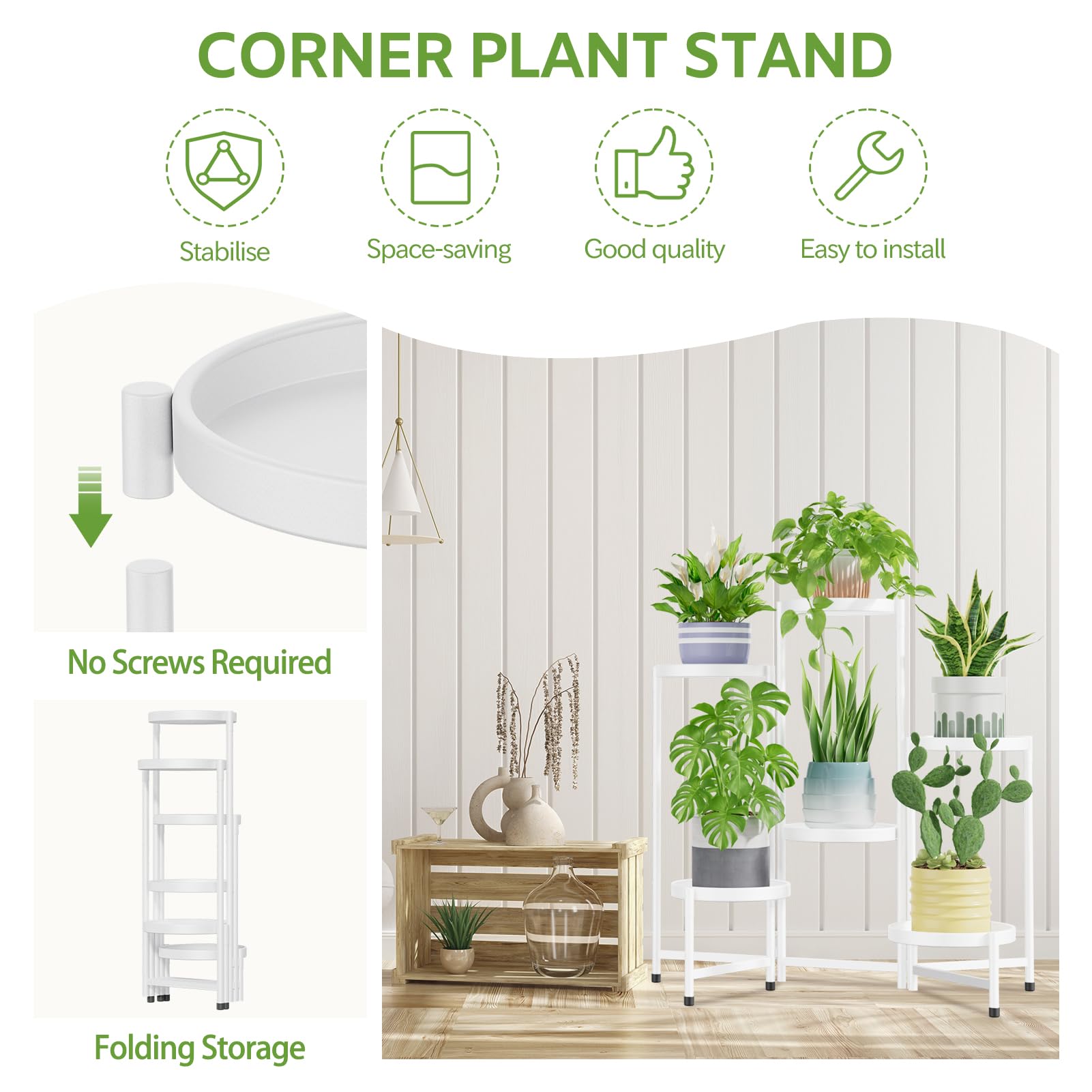 iDavosic.ly soporte en uso en salón con plantas, optimiza espacio vertical