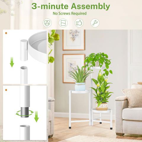 iDavosic.ly soporte con plantas en sala demostrando ahorro de espacio