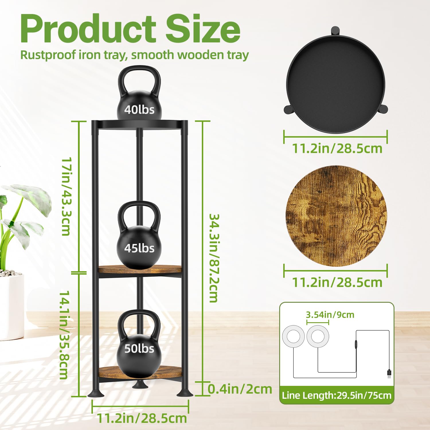 iDavosic.ly bandeja amplia de 28 cm, admite macetas grandes