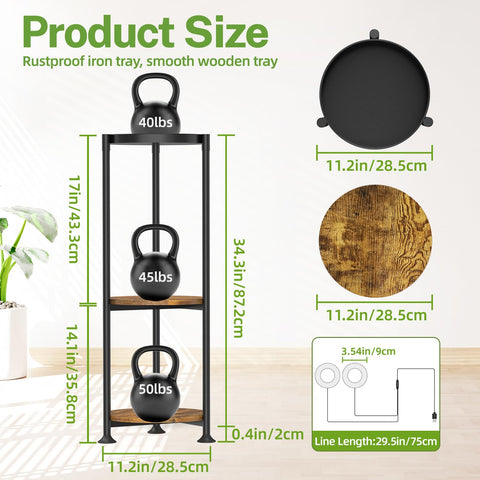 iDavosic.ly bandeja amplia de 28 cm, admite macetas grandes