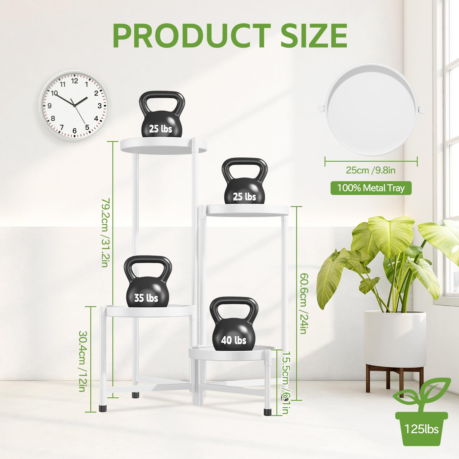 iDavosic.ly soporte en salón exhibiendo plantas y ahorro de espacio